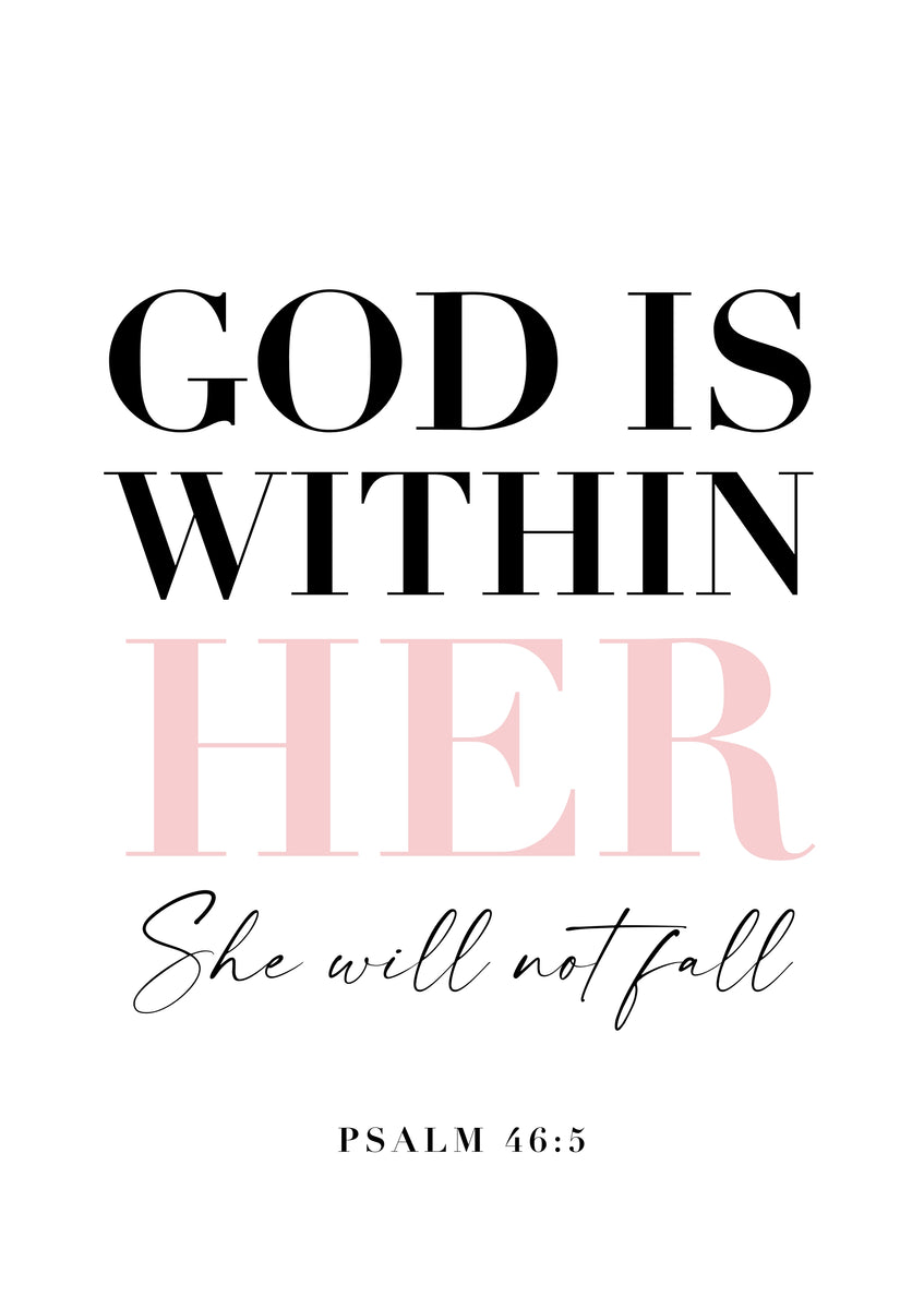 God Is Within Her | Psalm 46:5 | Christian Poster – Scripture Bella